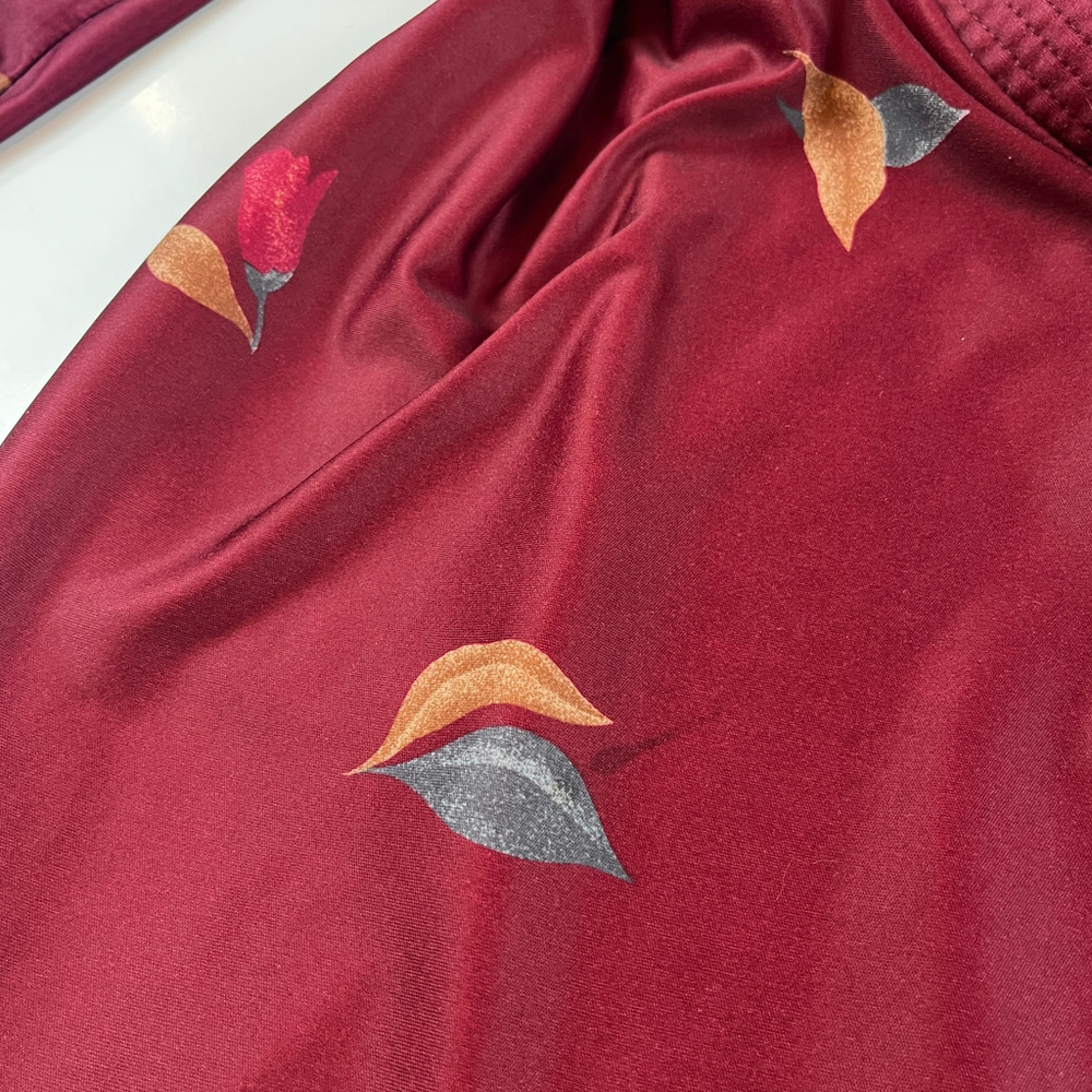Vintage Heiress Judy Gail women robe burgundy floral size M - Picture 10 of 12